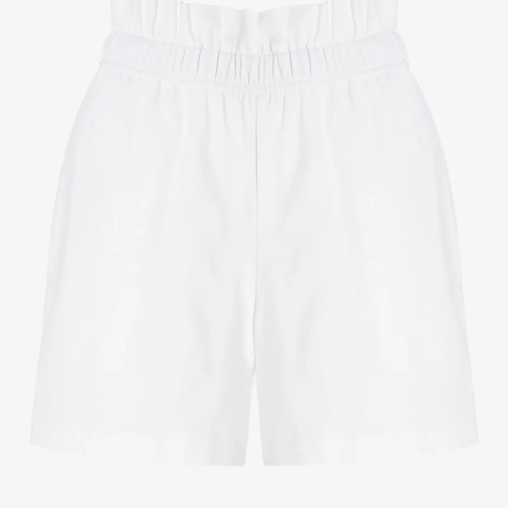 Express Super High Waisted Linen Blend Pull on Paperbag Shorts - Picture 4 of 6